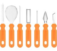 OneCut Pumpkin Carving Tools Set, 7-Piece Halloween Kit with Scooper, Saw, Scrapers and Cutters, Stainless Steel Carving Tool for Halloween Decorations