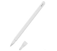 OneCut Silicone Case for 2nd Gen Apple Pencil Holder Sleeve Skin Pocket Cover Accessories for iPad, Soft Grip Pouch with Charging Cap Holder and Protective Nib Covers (White)