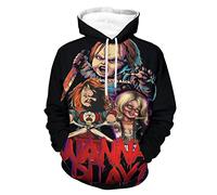 OneFale Chuckys Hoodie 3D Printed Graphic Cosplay Costume Novelty Horror Movie Hoodies Pullover Sweatshirt for Mens, 1, 3XL