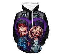 OneFale Chuckys Hoodie 3D Printed Graphic Cosplay Costume Novelty Horror Movie Hoodies Pullover Sweatshirt for Mens, 4, M