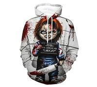 OneFale Chuckys Hoodie 3D Printed Graphic Cosplay Costume Novelty Horror Movie Hoodies Pullover Sweatshirt for Mens, 3, X-Large