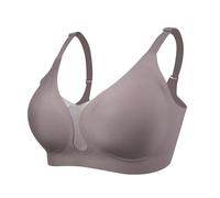 ONEFENG Mastectomy Bra with Pockets - Post Surgery Pocket Prosthesis Bra for Breast Forms Wireless Everyday Bras, Grey, 34CD/36AB