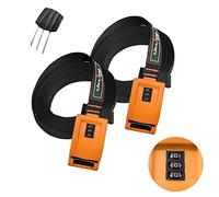 Onefeng Sports 800lbs Lockable Tie Down Straps with 3-Digit Combination Keep Kayak,Surfboard,Paddleboard,Canoe Safe Include 3 Steel Cables 1.5" Width,2pack Each Strap 10ft
