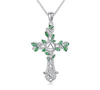 ONEFINITY AA Sobriety Necklace Sterling Silver Cross Alcoholics Anonymous Recovery Symbol Necklace Cross Alcoholics Anonymous Jewelry Gifts for Women Men