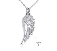 ONEFINITY Angel Wings Urn Necklace for Ashes 925 Sterling Silver Ashes Pendant Necklace Memorial Cremation Jewellery Gift for Women
