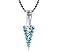 ONEFINITY Arrowhead Necklace 925 Sterling Silver Arrowhead Wolf Pendant Necklace Spearhead Turquoise Necklaces Jewellry for Men Women
