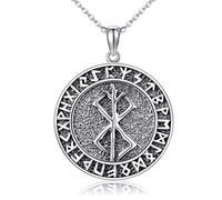 ONEFINITY Berserk Necklace 925 Sterling Silver Viking Pendant Necklace Vintage Classic Jewelry Gift for Men Women