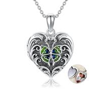 ONEFINITY Butterfly Locket Necklace 925 Sterling Silver Heart Locket Necklace That Holds Pictures Necklaces for Women Men