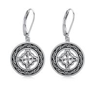 ONEFINITY Celtic Knot Earrings 925 Sterling Silver Celtic Knot Drop Earrings Celtic Jewellery Irish Vintage Earrings Gifts for Women