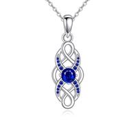 ONEFINITY Celtic Knot Necklace 925 Sterling Silver Infinity Necklace Irish Birthstone Pendant Infinity Celtic Knot Jewelry Gifts for Women September Birthstone