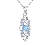 ONEFINITY Celtic Knot Necklace 925 Sterling Silver Infinity Necklace Irish Birthstone Pendant Infinity Celtic Knot Jewelry Gifts for Women December Birthstone