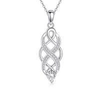 ONEFINITY Celtic Knot Necklace for Women 925 Sterling Silver Infinity Pendant Celtic Knot Jewellery Irish Gifts for Mom