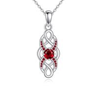 ONEFINITY Celtic Knot Necklace Sterling Silver Infinity Necklace Irish Birthstone Pendant Infinity Celtic Knot Jewelry Gifts for Women January Birthstone