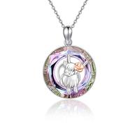 ONEFINITY Celtic Knot/Pig/Hammerhead Shark/Lotus Urn/Eagle/Violet/Glory/Dachshund/Highland Cow/Dragon/Daisy Necklace 925 Sterling Silver Crystal Jewellery for Women Girls