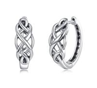 ONEFINITY Celtic Kont Earrings 925 Sterling Silver Celtic Clip On Earrings Irish Jewelry Gifts For Women Men