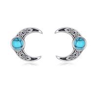 ONEFINITY Crescent Moon Earrings 925 Sterling Silver Celtic Moon Earrings Stud Crescent Moon Jewellery Gifts for Women
