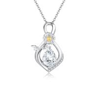 ONEFINITY Daisy Necklace Infinity Birthstone Necklace 925 Sterling Silver Diamond Pendant Birthday Jewelry for Women Girls