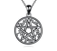ONEFINITY Devil Trap Necklace 925 Sterling Silver Supernatural Necklace Pentagram Anti Possession Jewelry Gifts