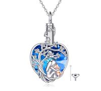 ONEFINITY Dog Urn Necklace For Ashes 925 Sterling Silver Pet Urn Necklace Keepsake Memory Pet Pendant Cremation Jewelry For Women