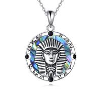 ONEFINITY Egyptian Pharaoh Necklace 925 Sterling Silver Pharaoh Pendant Necklace Egyptian Jewelry Gifts For Women Men