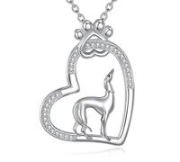 ONEFINITY Greyhound Necklace 925 Sterling Silver Heart Greyhound Pendant Necklaces Dog Jewellery Gifts for Women
