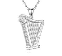 ONEFINITY Harp Necklace for Women 925 Sterling Silver Harp Pendant Music Instrument Necklace Harp Jewellery Gifts