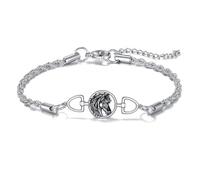 ONEFINITY Horse Bracelet 925 Sterling Silver Horse Snaffle Bit Bracelet Equestrian Jewelry Good Luck Gifts for Women