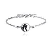 ONEFINITY Horse Bracelet 925 Sterling Silver Origami Horse Bracelets Animals Jewelry Gifts For Women Men