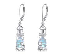 ONEFINITY Lighthouse Earrings for Women Sterling Silver Moonstone Lighthouse Dangle Drop Earring Lighthouse Jewellery Gift for Women