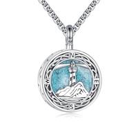 ONEFINITY Lighthouse Urn Necklace for Ashes 925 Sterling Silver Urn Pendant Memorial Keepsake for Ashes Cremation Jewellery Gift