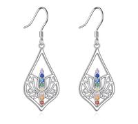 ONEFINITY Lotus Earrings for Women 925 Sterling Silver Lotus Teardrop Earrings Floral Jewellery Lotus Flower Gift