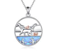 ONEFINITY Mama Bear Necklace 925 Sterling Silver Mountain Mama Bear Pendant Necklace Bear Jewelry For Women