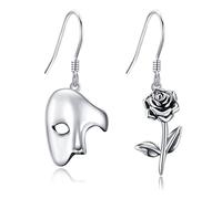 ONEFINITY Mask Dangle Earrings 925 Sterling Silver Theatre Jewelry Gifts for Women Men Girls
