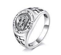 ONEFINITY Memento Mori Ring 925 Sterling Silver Memento Mori Skull Ring Stoic Jewelry Gifts for Men Women #10