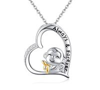ONEFINITY Monkey Necklace 925 Sterling Silver Cute Monkey Pendant AnimalJewellery Gifts for Women