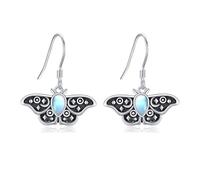 ONEFINITY Moth Earrings 925 Sterling Silver Moonstone Moth Dangle Earrings Luna Moth Jewelry For Women