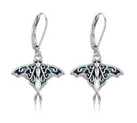 ONEFINITY Moth Earrings 925 Sterling Silver Moth Dangle Earrings With Abaone Shell Luna Moth Jewellery for Women