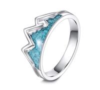 ONEFINITY Mountain Rings 925 Sterling Silver Turquoise Mountain Rings Faith Rings Mountain Jewelry for Women