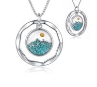 ONEFINITY Mountains Necklace S925 Sterling Silver Mustard Seed Mountains Pendant Necklace Christian Mustard Seed Jewellery Faith Gifts for Women