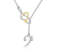 ONEFINITY Music Note Necklace Treble Clef Y Pendant Necklace Music Note Jewellery Present for Women Mom