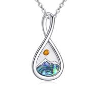 ONEFINITY Mustard Seed Faith Necklace 925 Sterling Silver Infinity Mountain Necklace Mountain Pendant Jewelry For Women