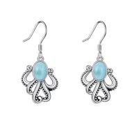 ONEFINITY Octopus Earrings 925 Sterling Silver Larimar Octopus Dangle Earrings Beach Octopus Jewelry for Women