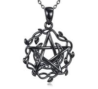 ONEFINITY Pentagram Necklace 925 Sterling Silver Pentacle Wiccan Pendant Pagan Wiccan Jewellery Gifts for Women Men