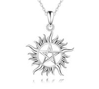 ONEFINITY Pentagram Necklace 925 Sterling Silver Supernatural Necklace Anti Possession Pendant Amulet Jewellery for Women Men