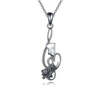ONEFINITY Phantom Of The Opera Necklace 925 Sterling Silver Phantom Of The Opera Merchandise Pendant Broadway Music Theater Jewelry For Women
