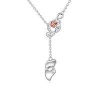 ONEFINITY Phantom of the Opera Necklace for Women 925 Sterling Silver Phantom of the Opera Lariat necklace Music Theatre Jewellery Gifts