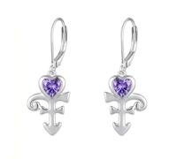 ONEFINITY Prince Symbol Earrings for Women 925 Sterling Silver Prince Dangle Drop Earrings Jewellery Gifts for Music Fans