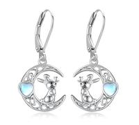 ONEFINITY Rabbit Earrings for Women 925 Sterling Silver Moon Earrings Bunny Jewellery Rabbit Gifts for Mom Rabbit Lover