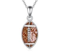 ONEFINITY Rugby Necklace For Women 925 Sterling Silver Sandstone Rugby Pendant Rugby Jewellery Gifts For Team Player