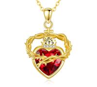 ONEFINITY Sacred Heart of Jesus Necklace 925 Sterling Silver Immaculate Heart of Mary Pendant Christian Religious Jewelry Gifts for Women Men